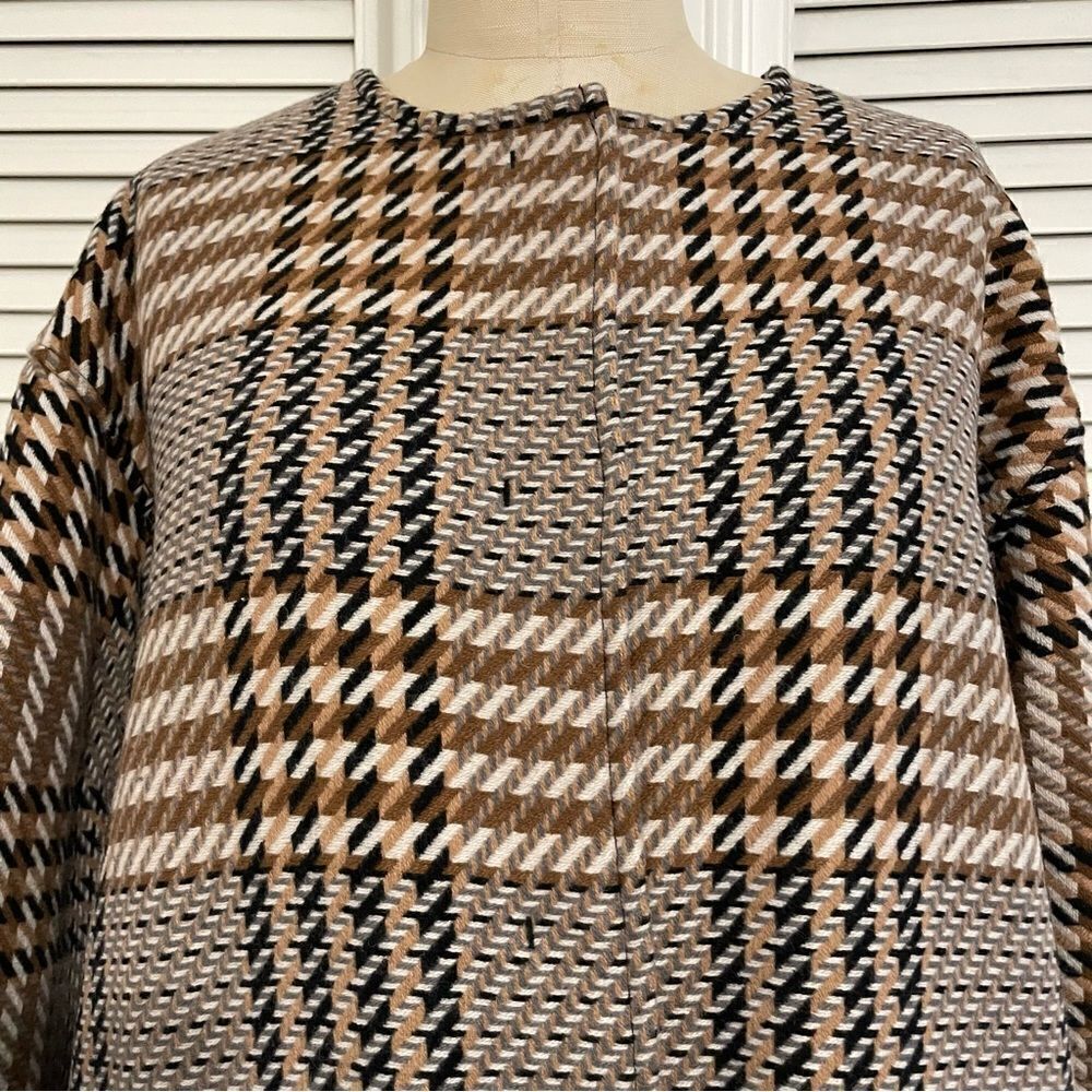 J.Jill Glen Plaid Snap-Front Wool Blend Jacket Sz-MP